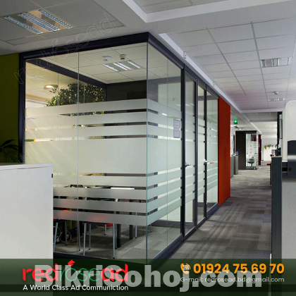 The best Frosted office glass sticker design in Bangladesh